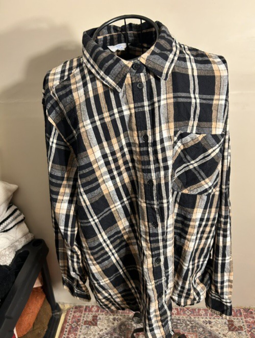 size 3x 3 x   womens shirt top plaid blouse plus sized 3x button flannel